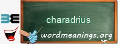 WordMeaning blackboard for charadrius